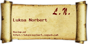 Luksa Norbert névjegykártya