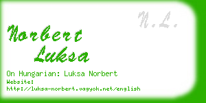 norbert luksa business card